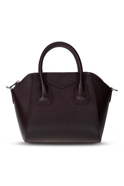 PLM Lorenza Hakiki Deri, El Yapımı, Kadın Çantası, Kahve, Small