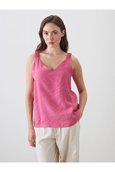 LC Waikiki Peak New Season V-Neck Strap Modal Blend Blouse