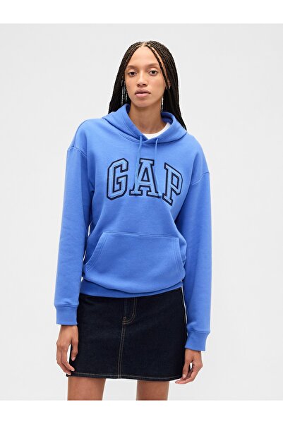 GAP Kadın Mavi Relaxed Logo Sweatshirt