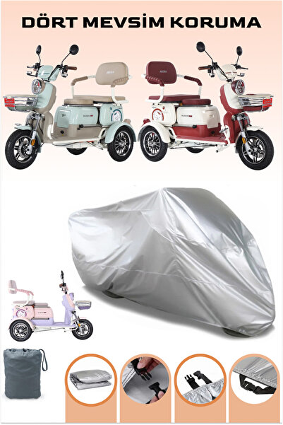 Breen Gri Arora Rüzgar Elektrikli Moped Brandası, 3 Tekerlekli Motor Brandası, Lastikli Bağlantı Tokalı