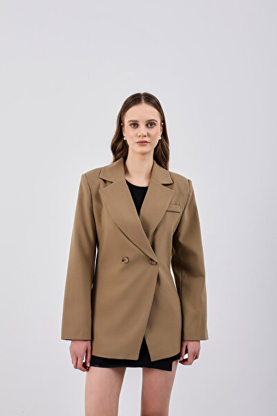 HG DESIGN Belden Oturmalı Poliviskon Blazer Ceket