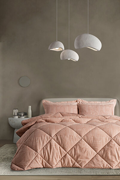 Doqu Home Σετ Παπλωματοθήκης Nola Easy Cotton Μονό Καπουτσίνο