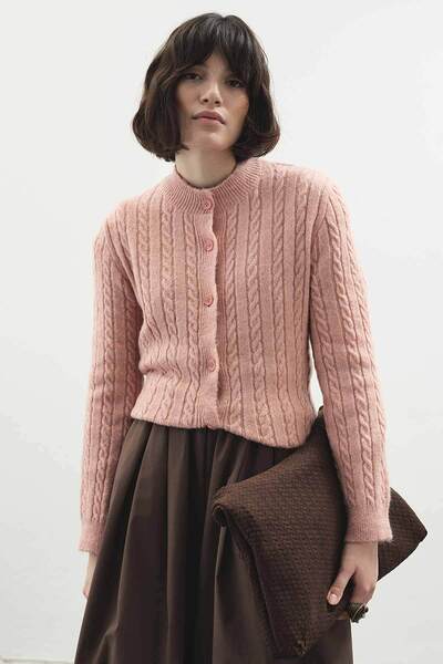 Hooopstore Hair Knitwear Knitwear Powder Cardigan