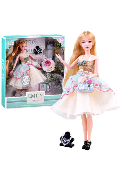 Jokomisiada Papusica Emily in cocktail dress, cu parul blond, inaltime 31 cm