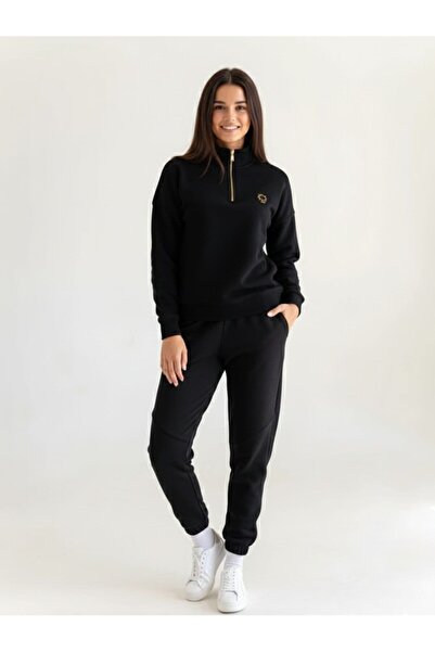 Bumbăcel Women's cotton hooded zip-up sweatshirt