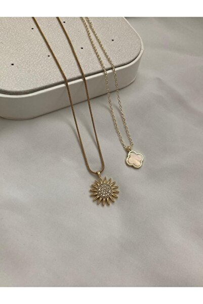 PURE BERRY ZİRKON 2'Lİ SET ÇELİK %100 KARARMAZ SOLMAZ PASLANMAZ ÇELİK KOLYE