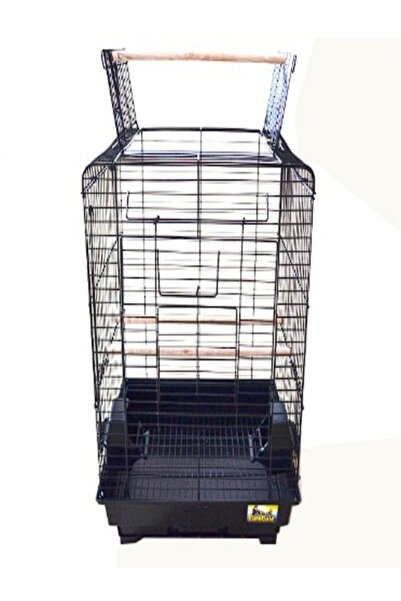EuroGold Papağan Açılır Çatılı Kafesi Siyah (40,5x40,5x59,5)