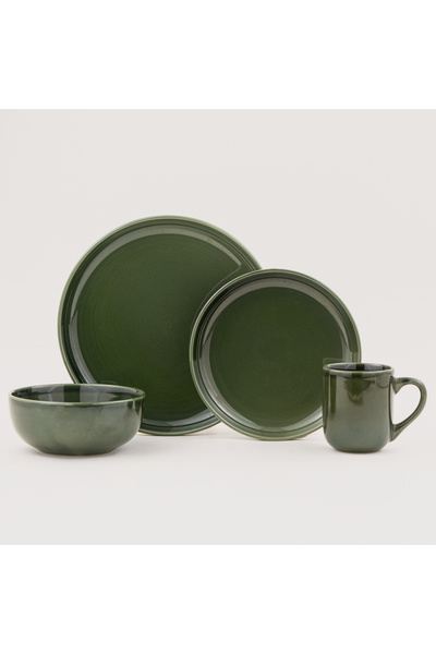 LA MESA 16pcs stoneware dinner set, green