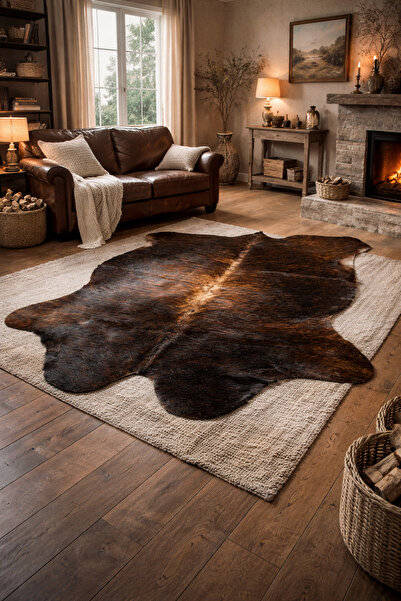 Nuance Atelier Hakiki Dana Derisi Post Halı – Lüks ve Doğal Dekorasyon, Şık v...
