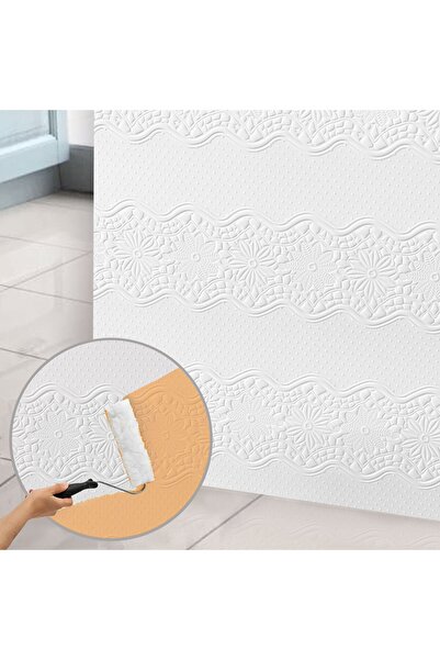 TİNK Kendinden Yapışkanlı 3D Duvar Paneli Boyanabilir Dekota 60x60 cm Çiçek B...