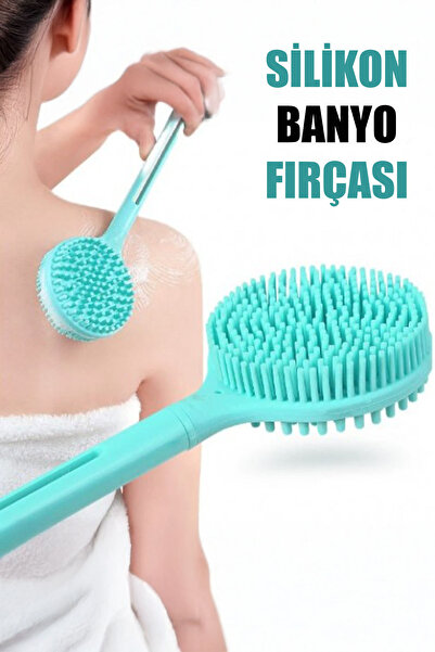 CMT Çift Taraflı Silikon Uzun Saplı Banyo Fırçası