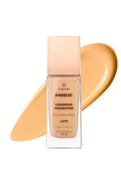 Bogenia كريم أساس أنجليك طويل الأمد بلون لاتيه