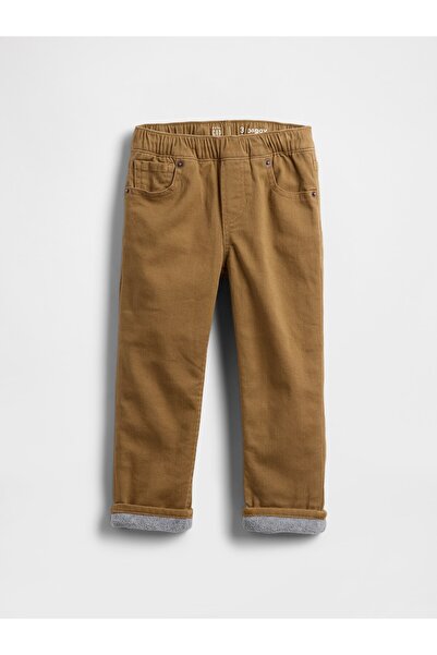 GAP Erkek Bebek Açık Kahverengi Cozy-Lined Baggy Jean Pantolon