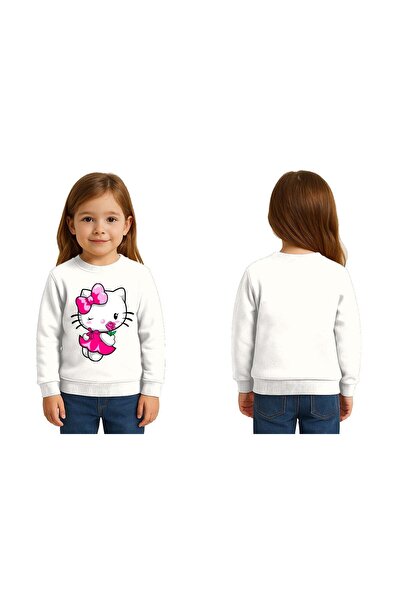 SEDİRLİ سويت شيرت للأطفال من الجنسين هيلو كيتي مطبوع مكون من 3 خيوط