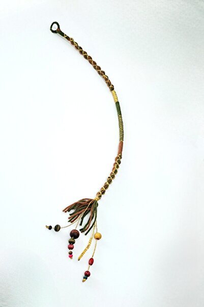 AYS TASARIM El Yapımı Bohem Etnik Püsküllü Rasta Örgü Saç İpi Tokası Aksesuar...