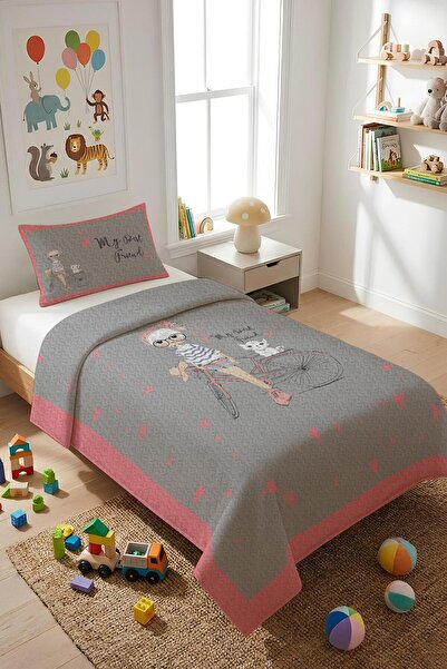 Dolce Mariee طقم غطاء سرير للأطفال من القماش المخملي المزخرف (قطعتان) TKY0021