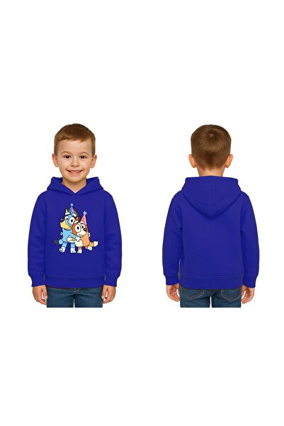 SEDİRLİ Унисекс детска суитшърт с качулка и принт Bluey с 3-нишко ребро