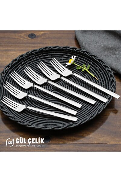 KAVEH Dinner Forks Set of 6 Plain Simple Model Stainless Steel 18/0