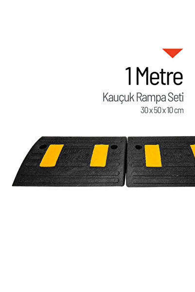 İleri Trafik Kauçuk Kablo Kanallı Otopark Rampası - 1 Metre Set