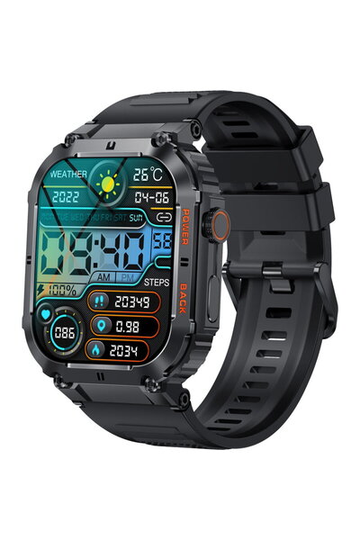Denver Smart Watch SWC-191B Silicon, Senzor de ritm cardiac si tensiune arteriala, Senzor de oxigen din san