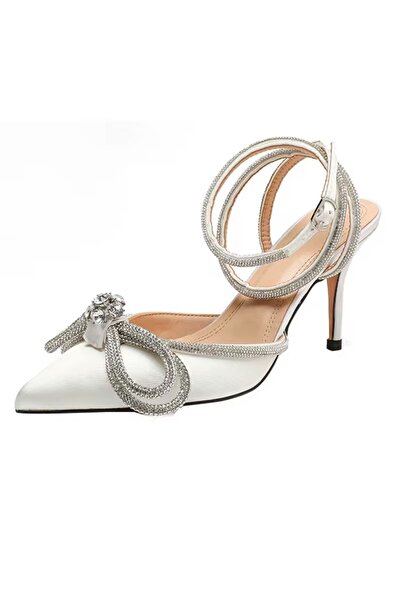 Giydim Gidiyor Moche Crystal Stone Stiletto White