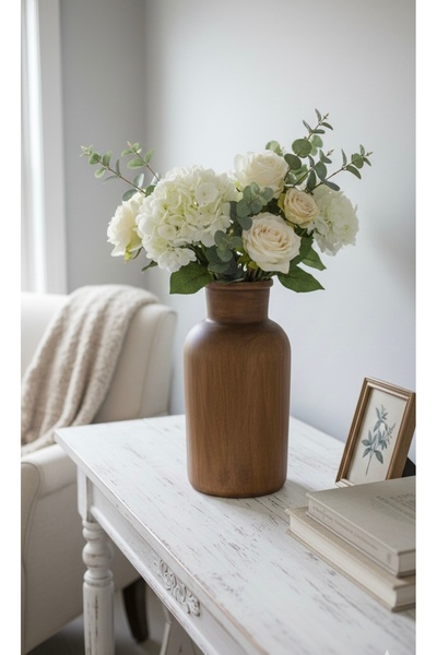 PEGA HOME Modern Dekoratif Pinterest Vazo Seramik Şık Dekorasyon Çiçeklik Vazo (Kahve)