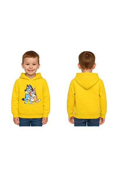 SEDİRLİ Unisex Bluey με τύπωμα Παιδικό φούτερ με κουκούλα 3 νήματα με ανάγλυφο