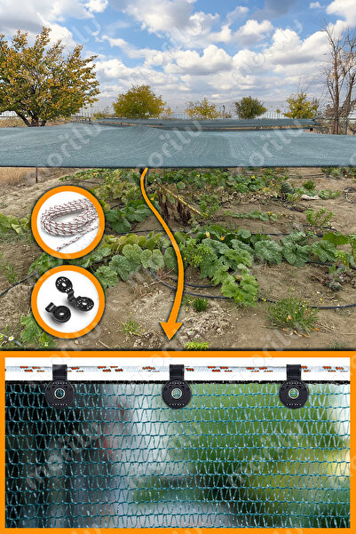 Morilu %40lık Klipsli Yeşil File PERDE - Jüt Bahçe Filesi - Tarım Filesi