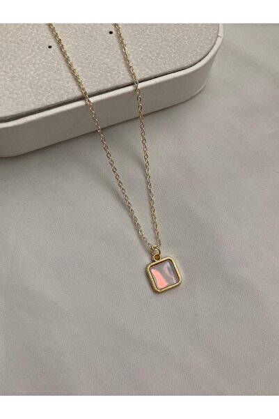 PURE BERRY قلادة من الفولاذ 100% مرصعة بحجر الياقوت، لا يتغير لونها ولا يبهت