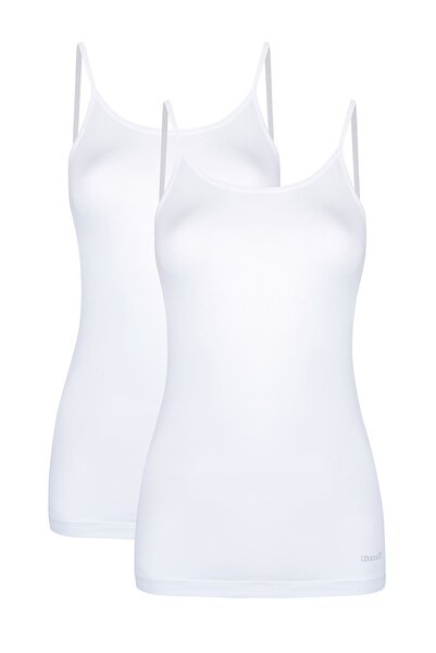 Kom Women's Basic 2-Pack Modal Top Tank Top White