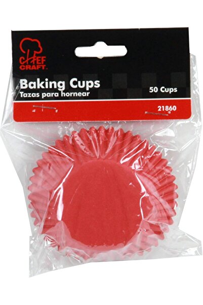 Chef Craft Classic Cupcake Liners, 50 count, Bright Red