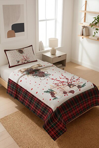 Dolce Mariee طقم غطاء سرير فردي مبطن من القماش المخملي بتصميم السنة الجديدة (...