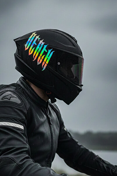 Banxtre Kask için Sticker Gotik Yazı Tipiyle Death Sticker Etiket (Tek Taraf)