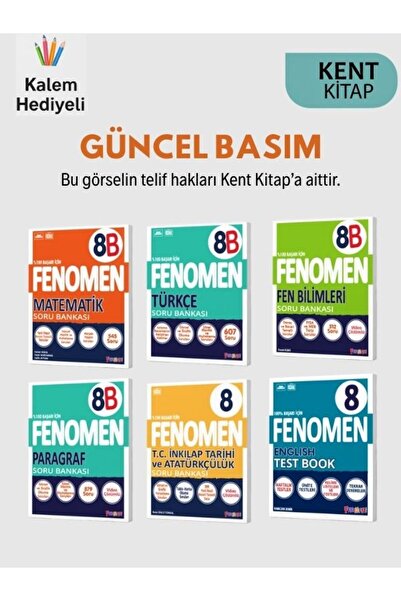 Fenomen Yayıncılık Fenomen 8. Sınıf 6’lı Soru Bankası Seti Matematik Türkçe F...