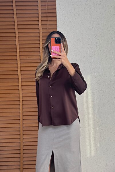 Mucios Uzun Kollu Saten Gömlek