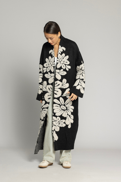 Nisan كارديجان طويل بنقشة الزهور