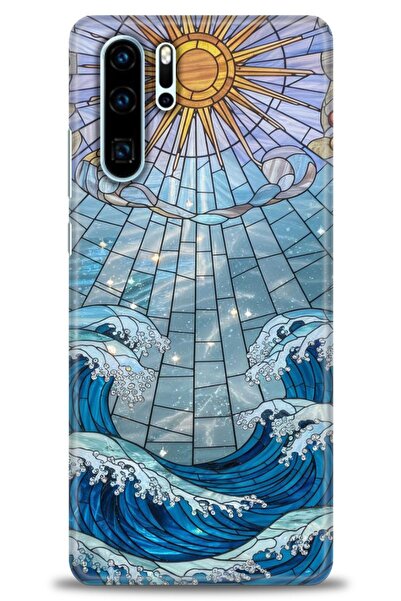 Rulet Aksesuar حافظة متوافقة مع هاتف هواوي P30 Pro HD مطبوع + واقي شاشة سيرام...