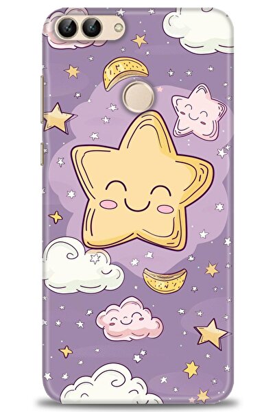 Rulet Aksesuar حافظة متوافقة مع هاتف هواوي بي سمارت HD مطبوع + واقي شاشة سيرا...