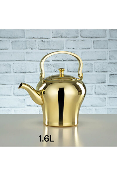 cc bin shihon براد شاي إستيل ذهبي سادة عالي الجودة مقاوم للصدا ابريق شاي استي...