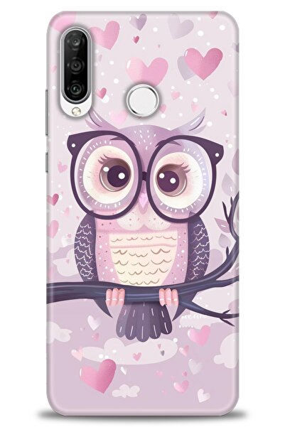 Rulet Aksesuar غطاء متوافق مع هاتف هواوي P30 لايت HD مطبوع + واقي شاشة سيرامي...