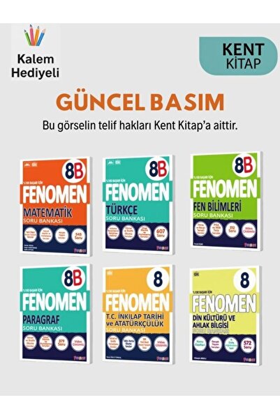 Fenomen Yayıncılık Fenomen 8. Sınıf 6’lı Soru Bankası Seti Matematik Türkçe F...