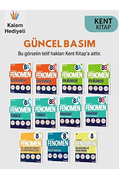 Fenomen Yayıncılık Fenomen 8. Sınıf 11’li Soru Bankası Seti Matematik Türkçe ...