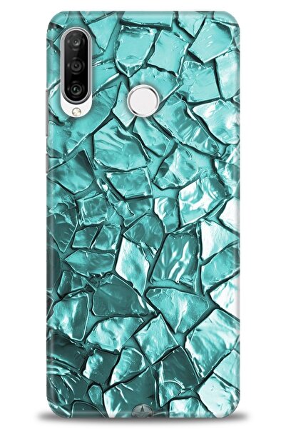 Rulet Aksesuar غطاء متوافق مع هاتف هواوي P30 لايت HD مطبوع + واقي شاشة سيرامي...