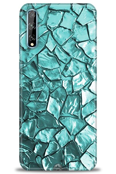 Rulet Aksesuar غطاء متوافق مع هاتف هواوي Y8P HD مطبوع + واقي شاشة سيراميك غير...