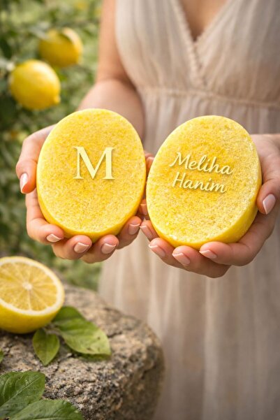 meliha hanım صابون طبيعي بالليمون مع إسفنجة