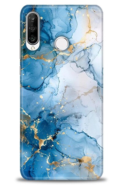 Rulet Aksesuar غطاء متوافق مع هاتف هواوي P30 لايت HD مطبوع + واقي شاشة سيرامي...