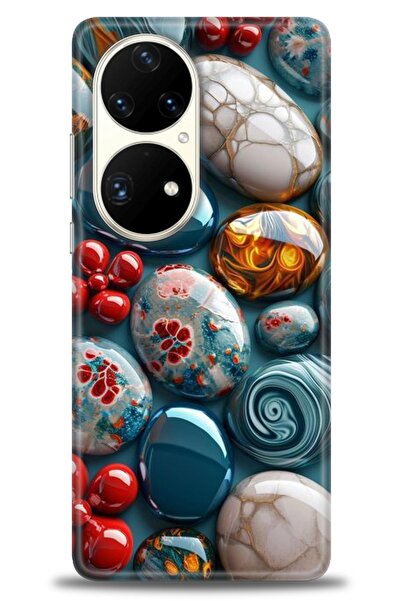 Rulet Aksesuar غطاء متوافق مع هاتف هواوي P50 Pro HD مطبوع + واقي شاشة سيراميك...