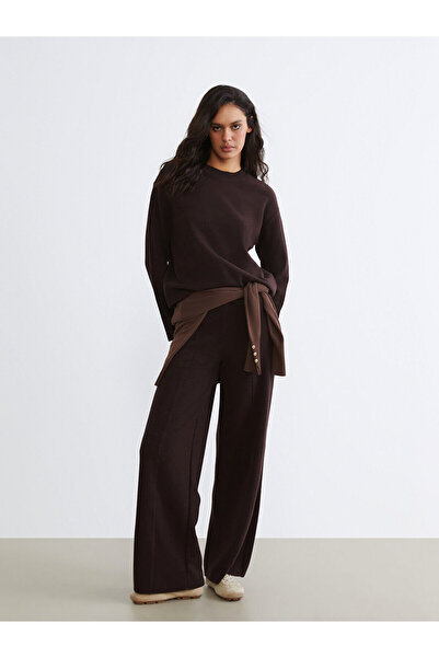 LC Waikiki بنطال نسائي واسع الساق بخصر مطاطي