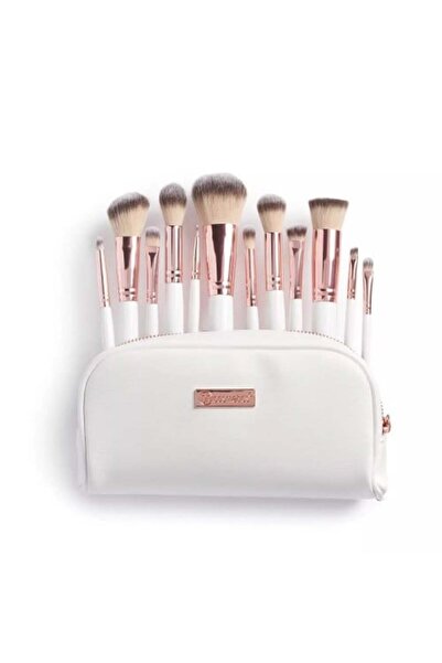Bh Cosmetics مجموعة فرش مكياج روز رومانس، 12 قطعة مع حقيبة مكياج