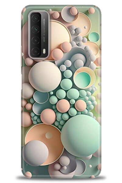 Rulet Aksesuar غطاء متوافق مع هاتف هواوي بي سمارت 2021 HD مطبوع - غطاء سيليكو...